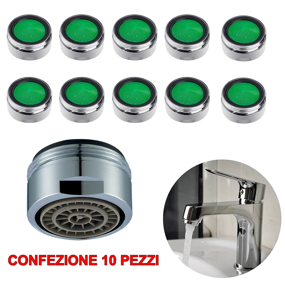 Aeratore rompigetto cromato maschio mm.24 x 1 universale per rubinetti cf.10 pz.