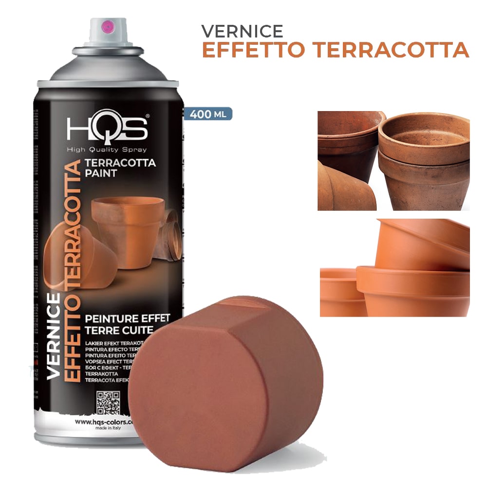 Vernice spray effetto terracotta ml.400 effetto materico rosso terracotta HQS