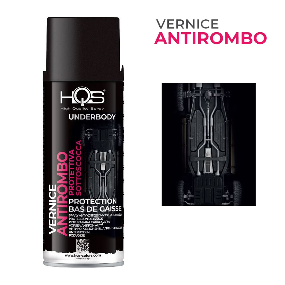 Vernice spray antirombo ml.400 HQS nero protettivo sottoscocca