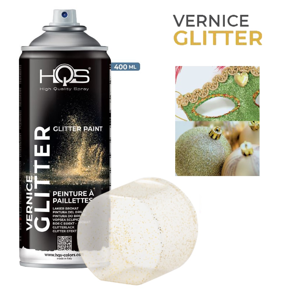 Vernice spray effetto glitter oro ml.400 HQS spray glitterato effetto decorativo glitter