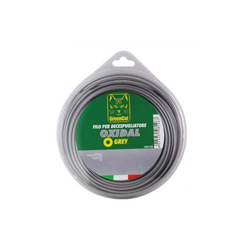 Filo professionale per decespugliatori GREENCAT OXIDAL GREY con ossido di alluminio mm.3 x 15 mt. tondo