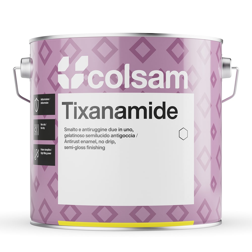Smalto antiruggine COLSAM TIXANAMIDE vernice gel 2 in 1 semilucido lt.0,750 - 2,50 vari colori COLORIFICIO SAMMARINESE