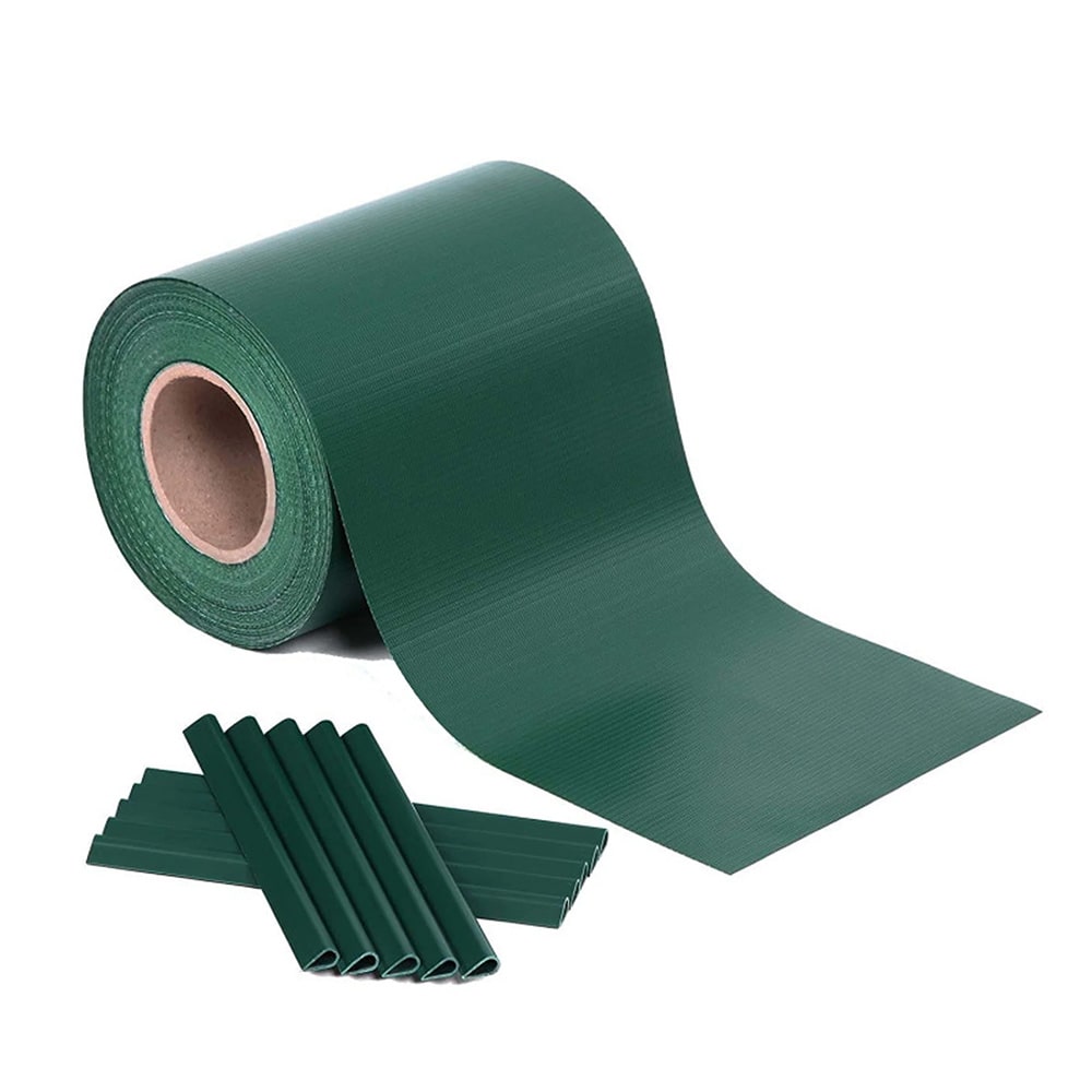 Fascia frangivista privacy in pvc per recinzioni cm.19 x 35 mt. verde con clips di fissaggio