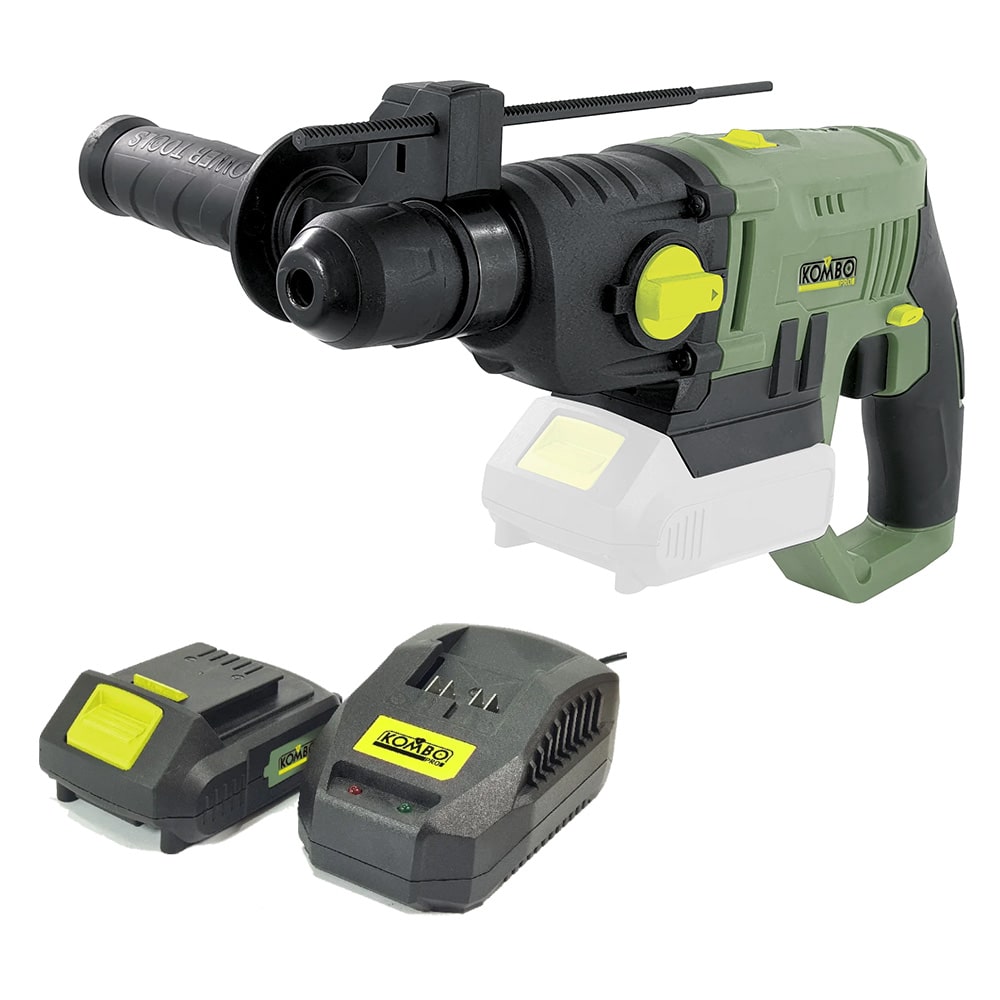 Tassellatore SDS-Plus a batteria KOMBO PRO 20V con batteria 20V 2Ah litio e caricabatteria