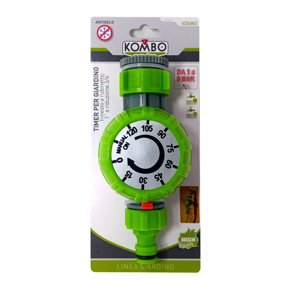 Timer meccanico programmabile per irrigazione giardino max 2 ore KOMBO