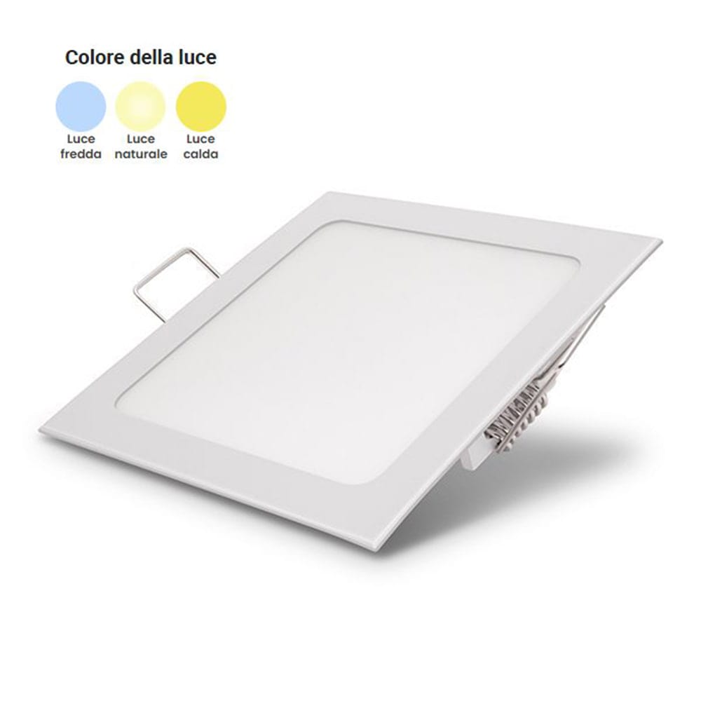 Faretto incasso slim panel quadro 18W 1350 lumen AC85-265V OPTONICA varie tonalità di luce