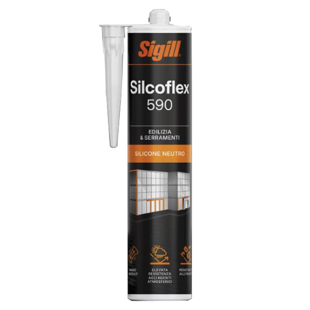 Silicone sigillante neutro SIGILL SILCOFLEX 590 ml.300 grigio raffaello metallizzato