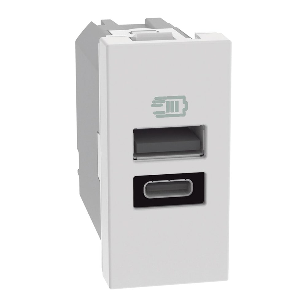 BTICINO MatixGO Presa caricatore USB tipo A + tipo C 15W bianca