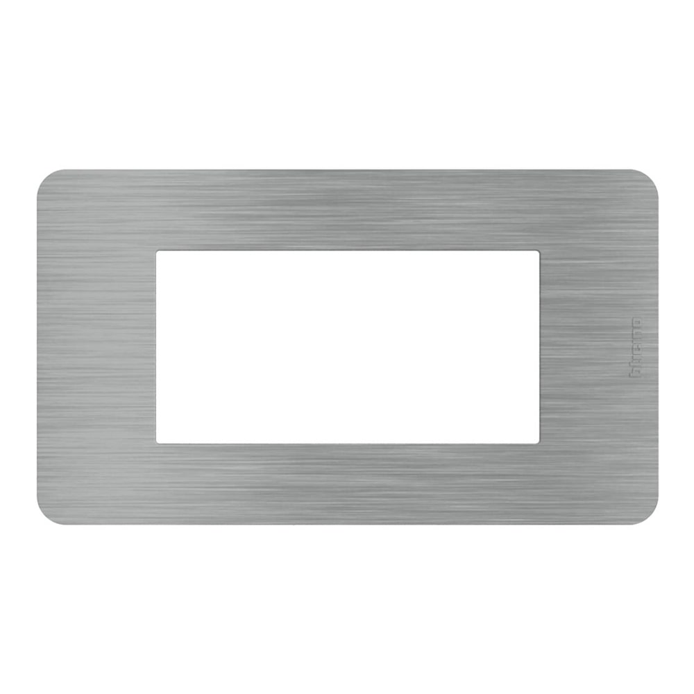 BTICINO MatixGO Placca 4 posti Steel