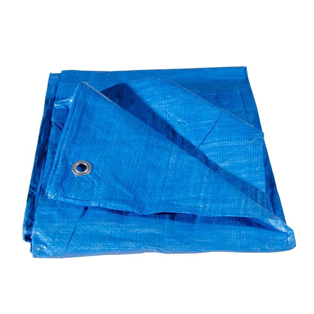 Telo occhiellato impermeabile in polietilene mt.4 x 5 blu 85 gr/mq