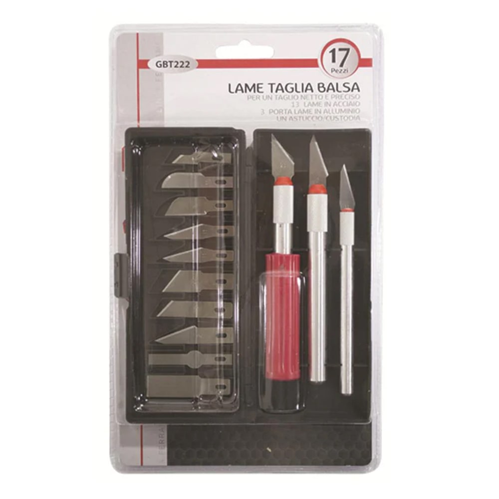 Set mini coltelli taglia balsa 13 lame varie misure KOMBO