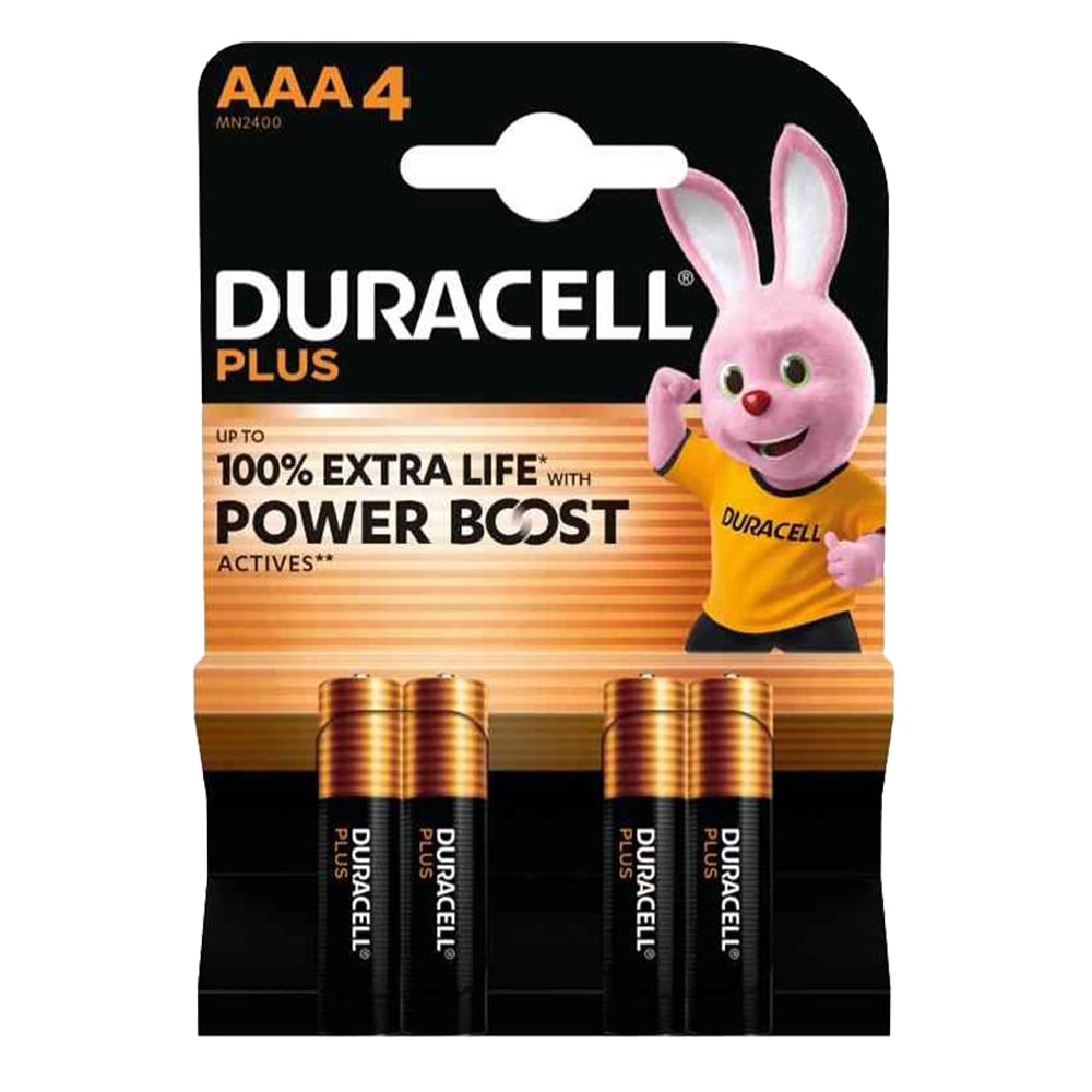 DURACELL POWERBOOST Nuove batterie alcaline ministilo AAA 1,5V LR03 MN2400 bl.4 pz.