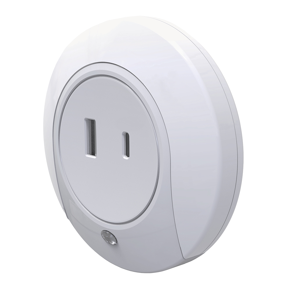 Lampada di cortesia PATCH LED con sensore crepuscolare e 2 prese USB-A + USB-C CFG EL181