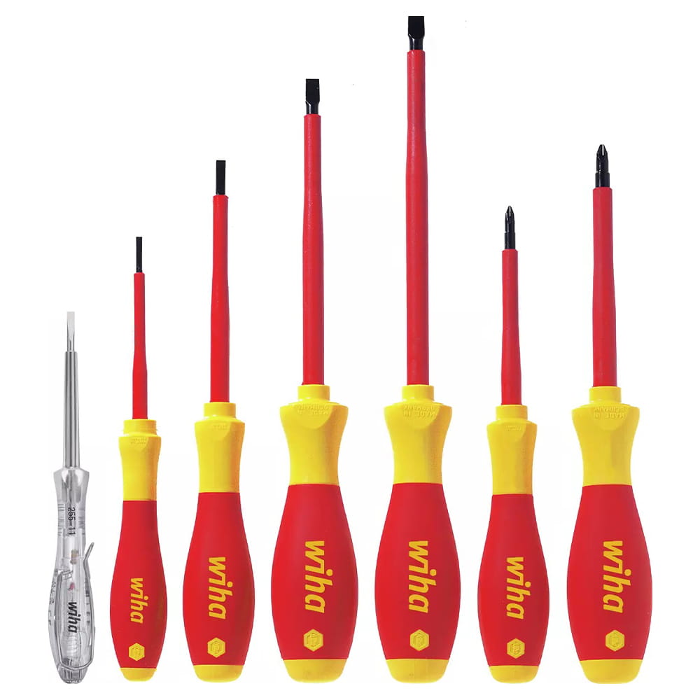 Set cacciaviti isolati VDE professionali da elettricista WIHA 00834 pz.7