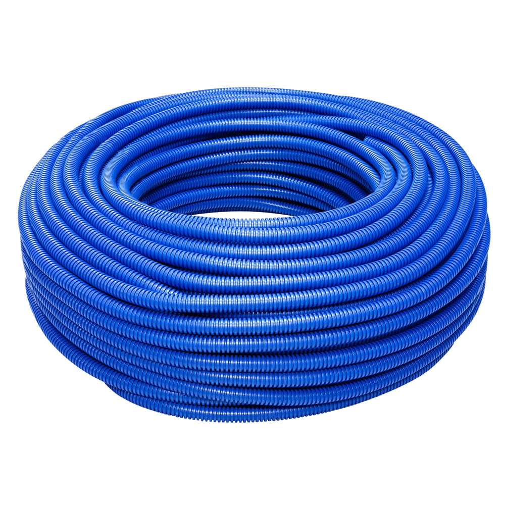 Tubo corrugato flessibile blu d.20 mt.100 con tirafilo EURONORM