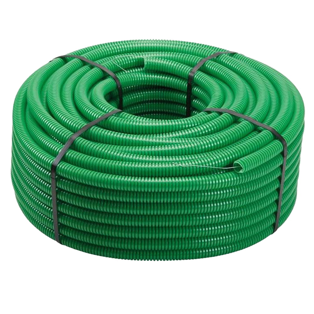 Tubo corrugato flessibile verde d.20 mt.100 con tirafilo EURONORM