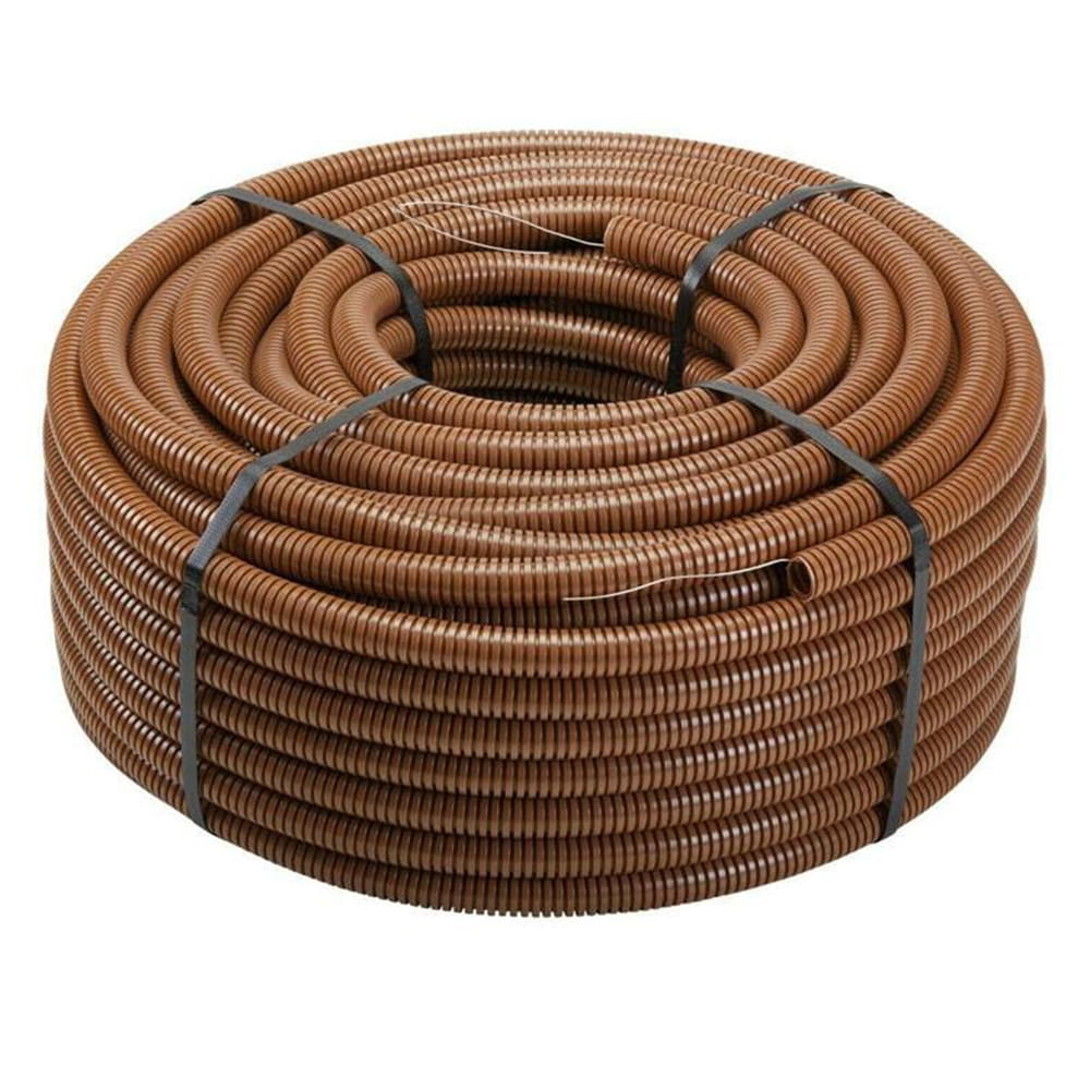 Tubo corrugato flessibile marrone d.25 mt.50 con tirafilo EURONORM