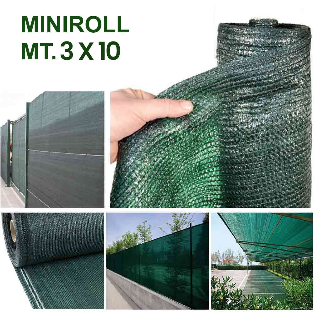 Telo ombreggiante frangivista verde ombreggiante al 90% MINIROLL mt.3 x 10