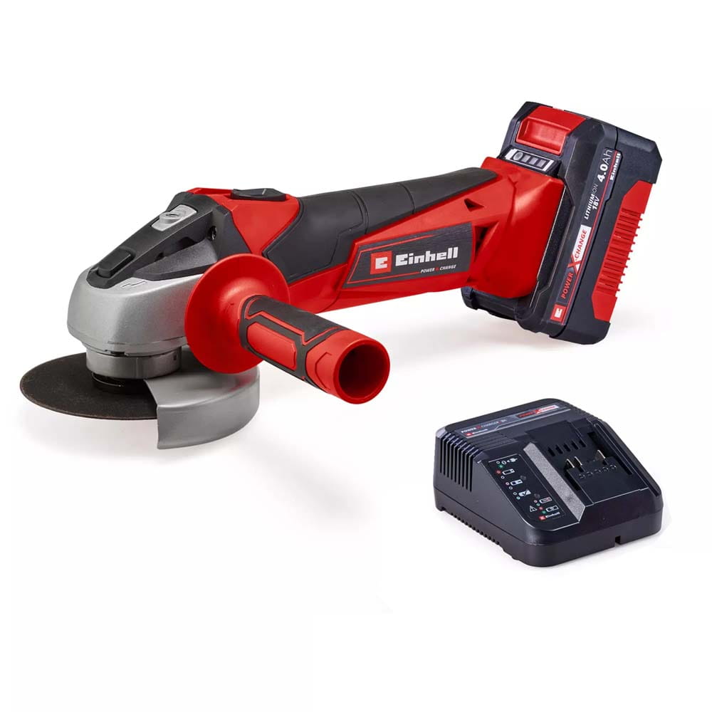 Smerigliatrice angolare a batteria einhell tc-ag 18/115 li 1 x 18v 4ah+ caricabatterie