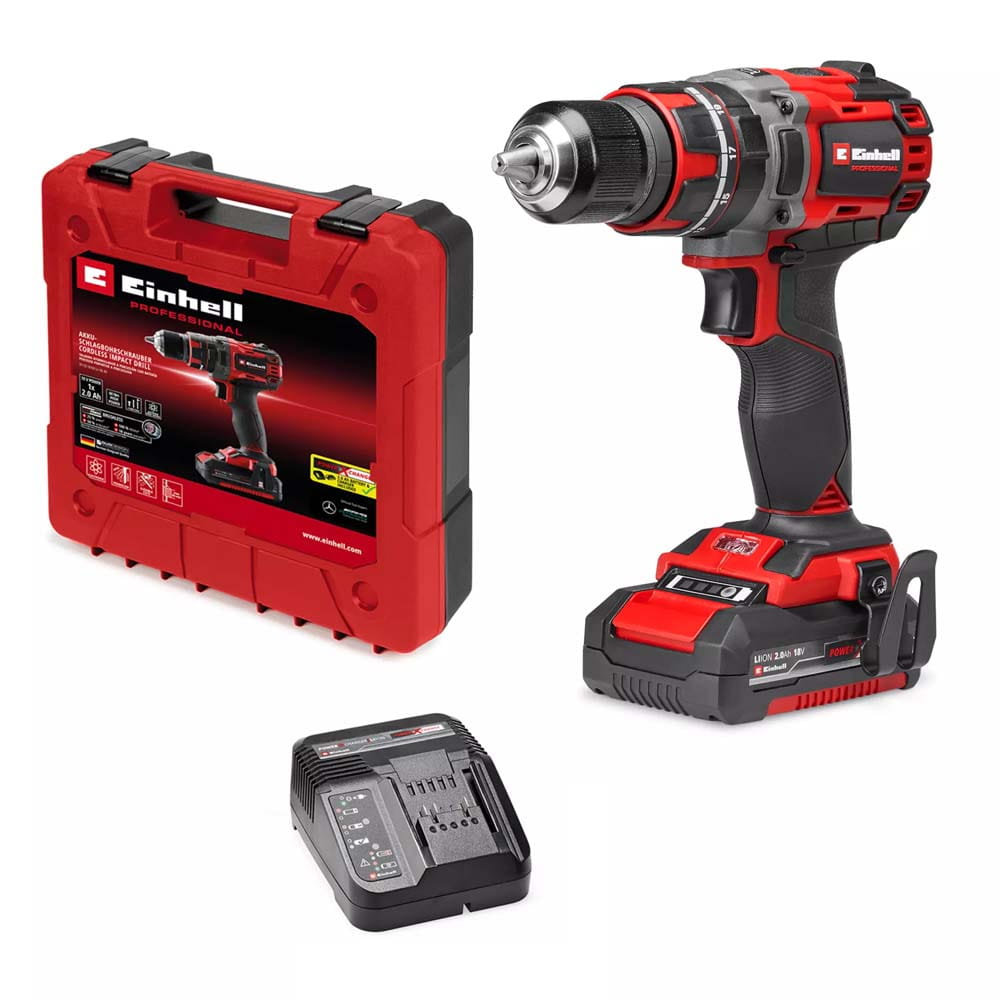 Trapano avvitatore a batteria con percussione einhell tp-cd 18/60 li- i bl 1 x 18v 2ah + caricabatterie