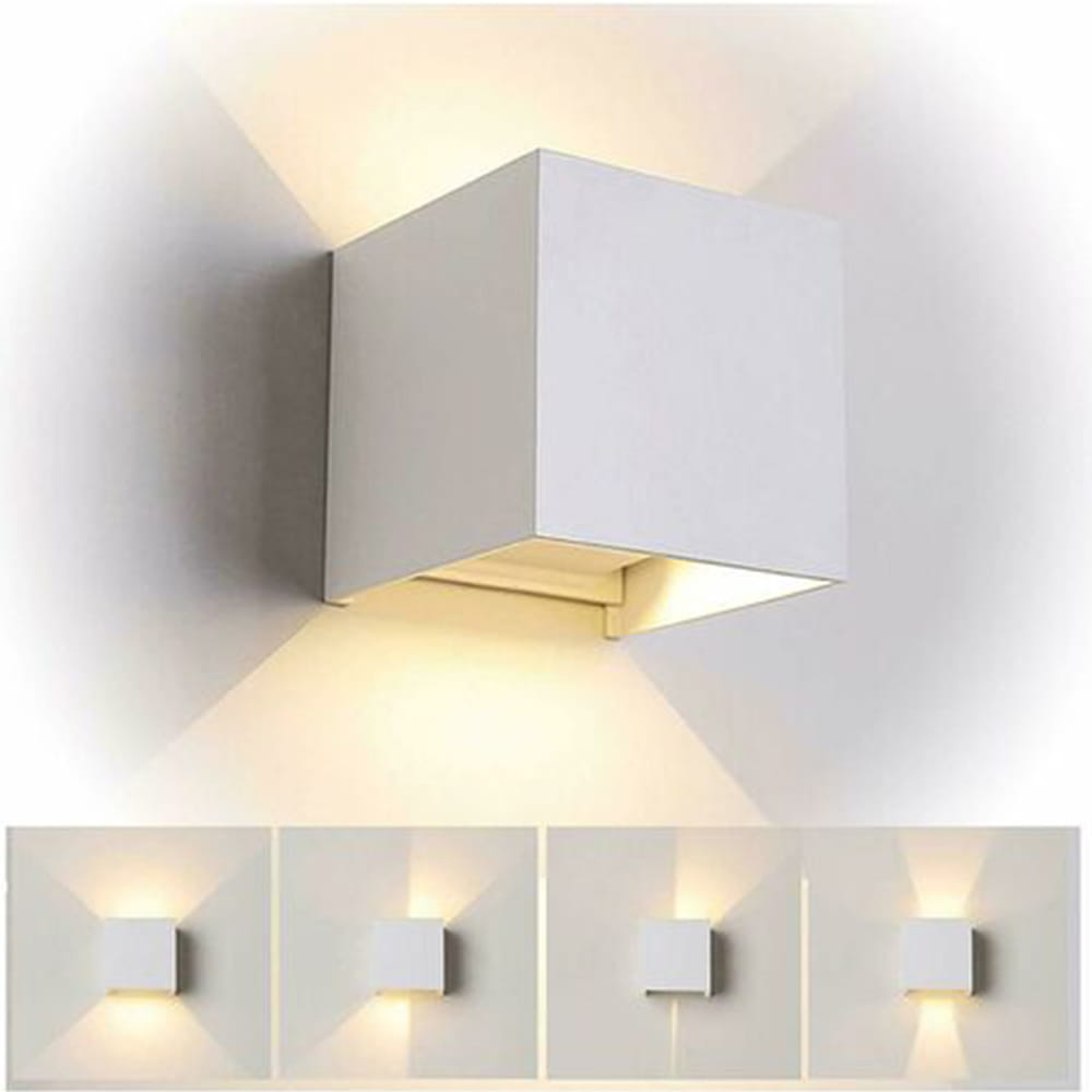 Applique LED cubo da esterno LISBONA 10W IP65 angolo di luce regolabile 2CCT 3000/4000k bianco/antracite