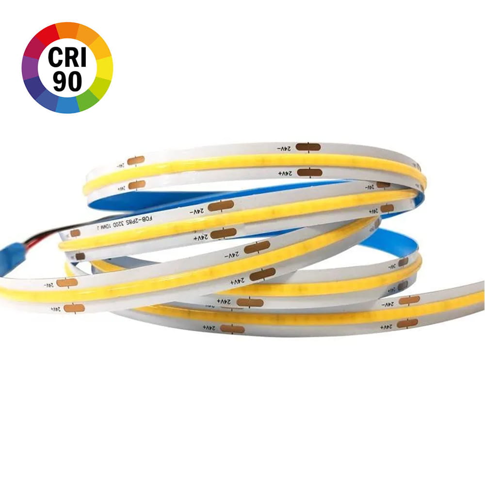 Striscia led COB 24V 15W/mt. 1600 lumen 528 led CRI 90+ IP20 rt.5 mt. 3000k/4000k/6000k