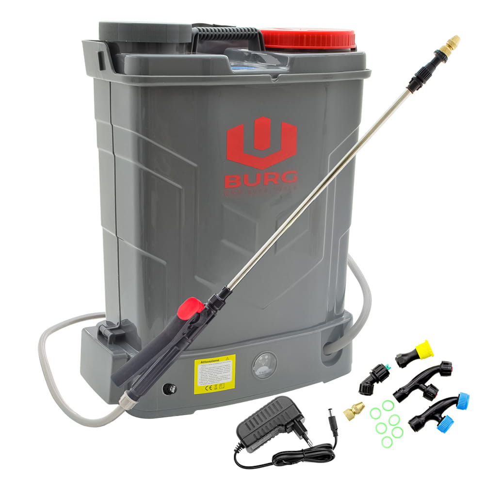 Pompa irroratrice a zaino a batteria litio BURG ECO serbatoio lt.16