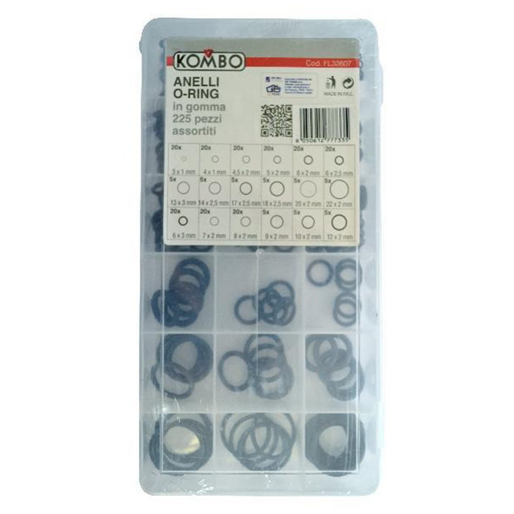 Assortimento guarnizioni in gomma o-ring 225 pz. KOMBO