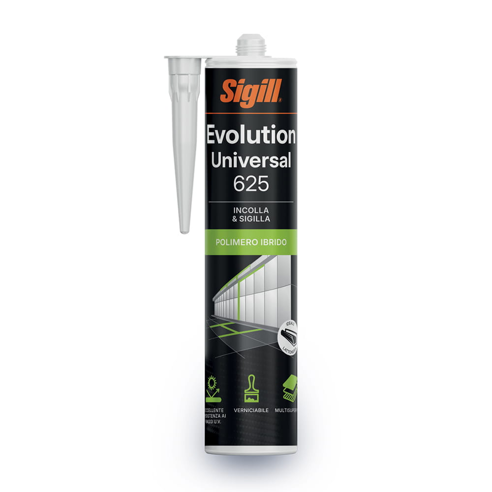 Silicone sigillante neutro ibrido ad alte prestazioni SIGILL SILCOFLEX EVOLUTION UNIVERSAL 625 ml.290 bianco-grigio RAL9002