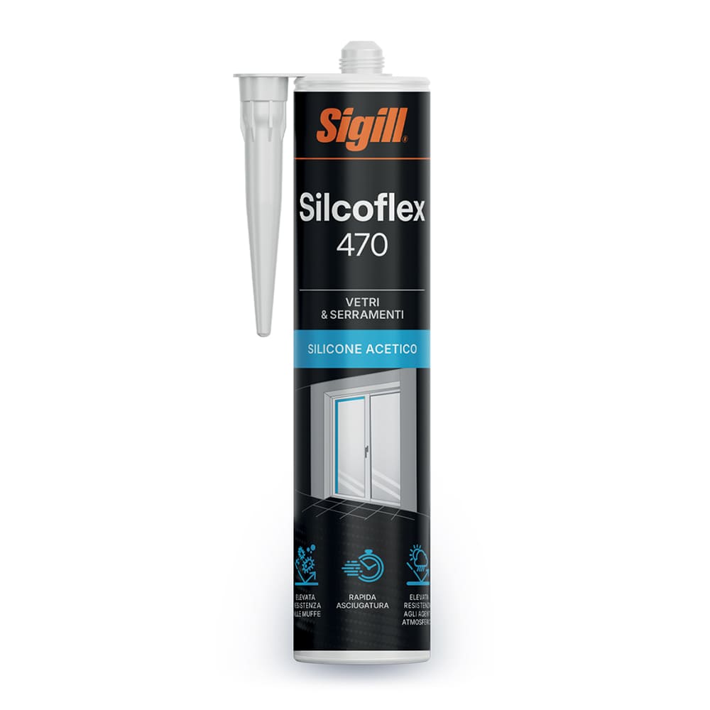 Silicone sigillante acetico professionale SIGILL SILCOFLEX 470 ml.280 avorio RAL 1013