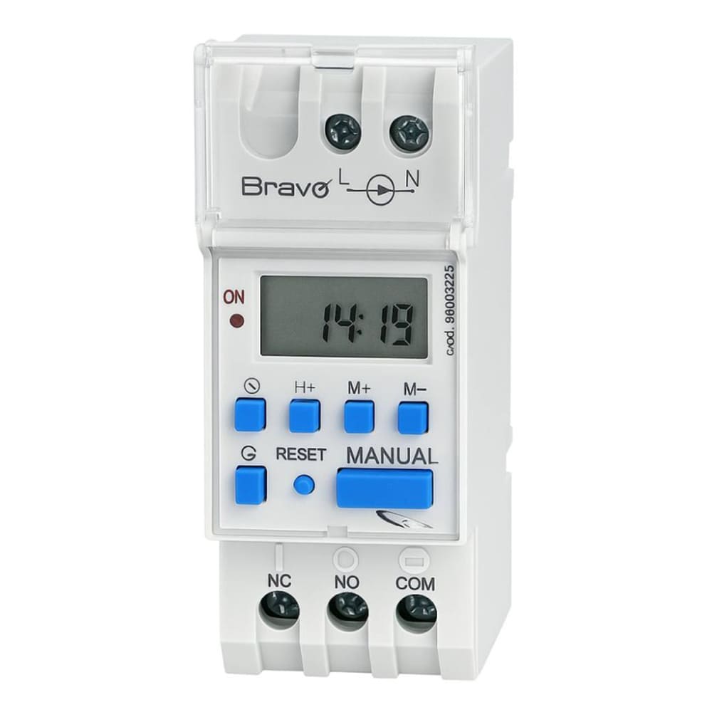 Interruttore orario digitale con riserva di carica per quadro din BRAVO 93003225