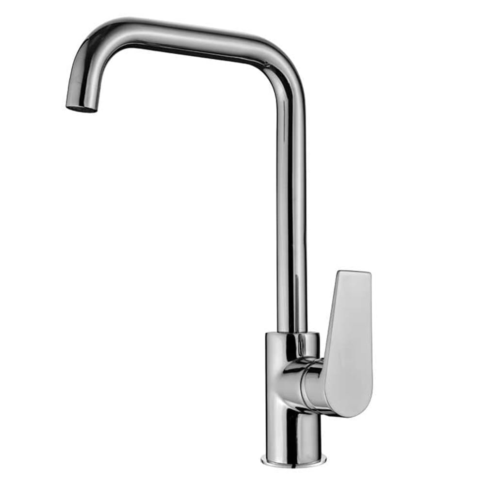 Rubinetto miscelatore lavello cucina stone canna alta quadra cromo lucido