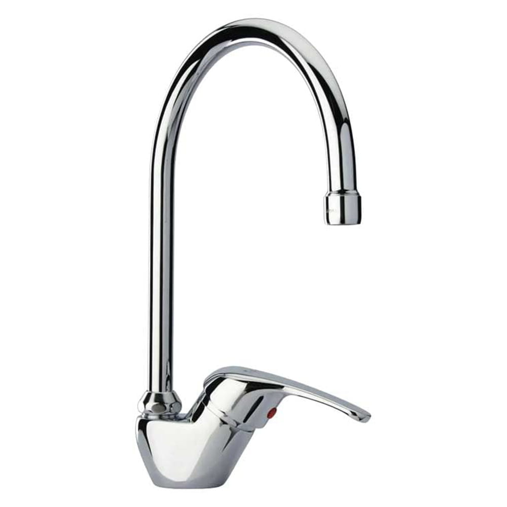 Rubinetto miscelatore lavello cucina LIRA canna ombrello cromo lucido