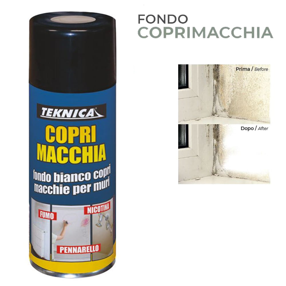 Vernice spray coprimacchia bianco opaco supercoprente per pareti ml.400 TEKNICA