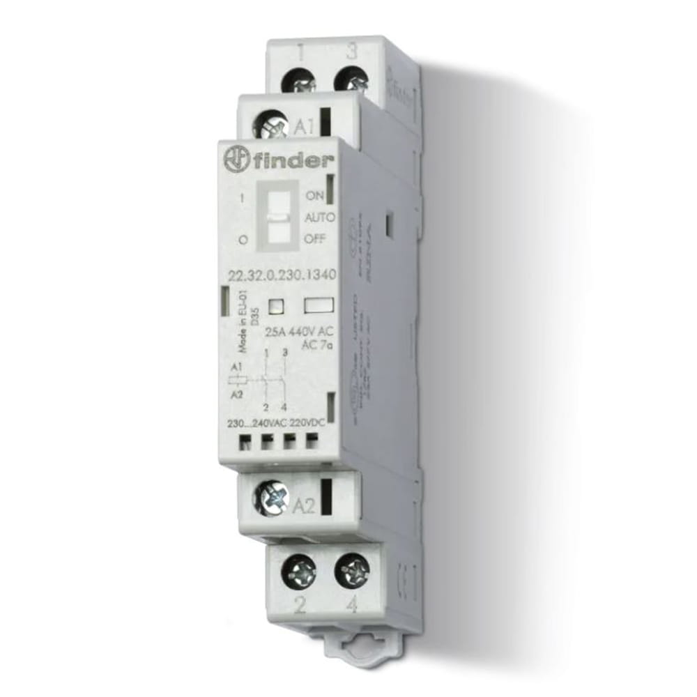 Contattore modulare 25A 2NO 230Vac 1 modulo FINDER 223202304320 