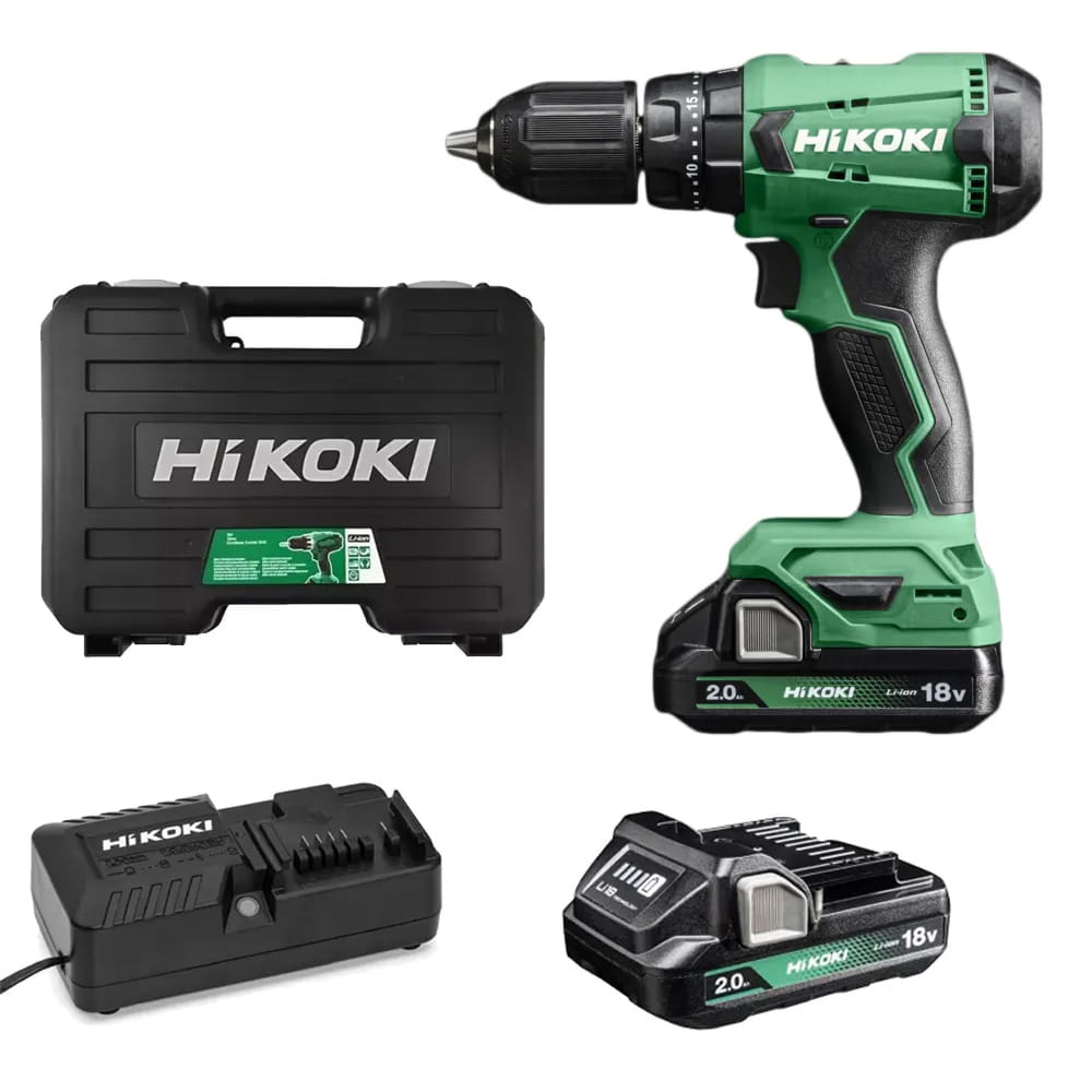 Kit trapano avvitatore con percussione 18v hikoki dv18da 2 batterie 18v 2ah + valigetta