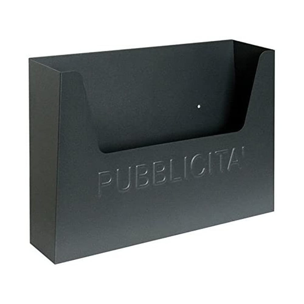 Cassetta porta pubblicità in lamiera verniciata antracite cm.34 x 26 x 8