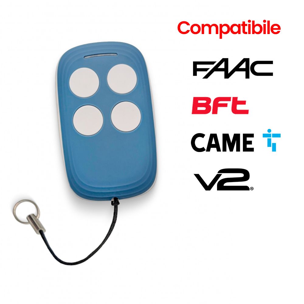 Telecomando radiocomando per cancelli QUICK 4 in 1 compatibile con FAAC - BFT - CAME - V2