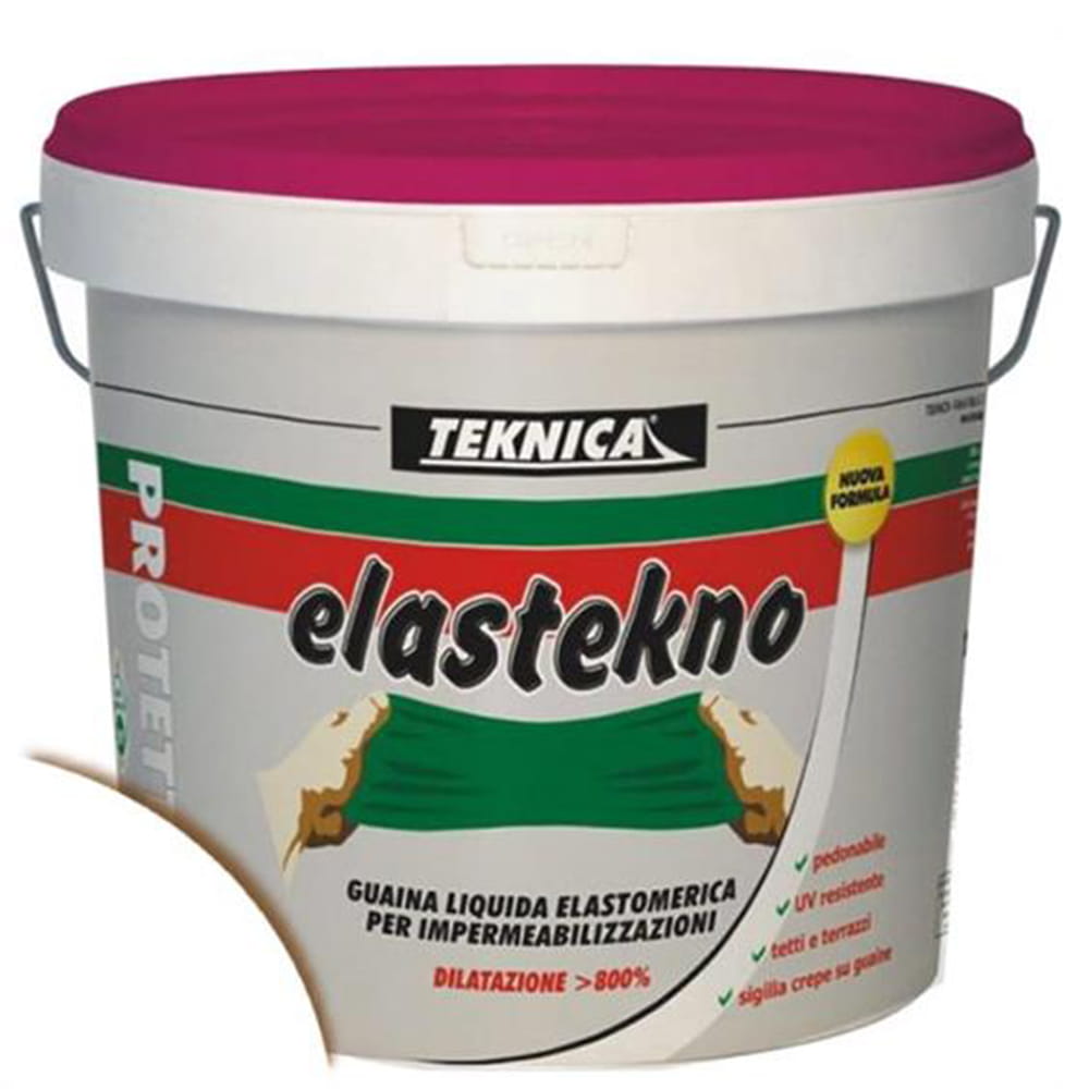 Guaina liquida fibrorinforzata impermeabilizzante TEKNICA ELASTEKNO bianca