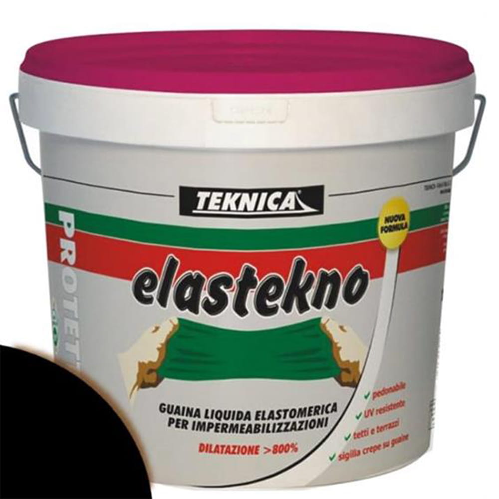 Guaina liquida fibrorinforzata impermeabilizzante TEKNICA ELASTEKNO nera