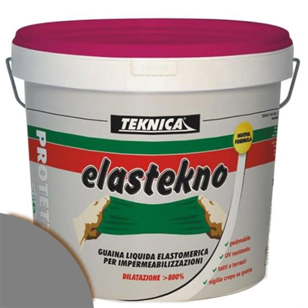 Guaina liquida fibrorinforzata impermeabilizzante TEKNICA ELASTEKNO grigia