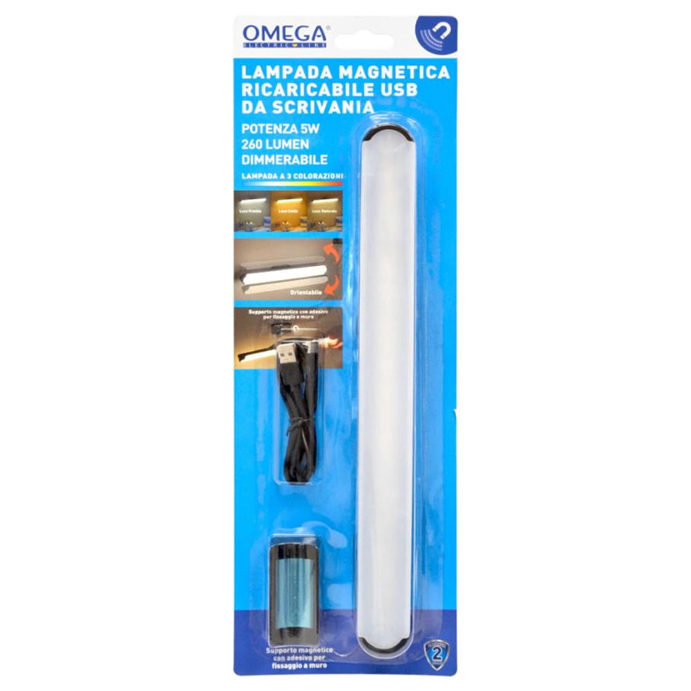 Lampada led da scrivania ricaricabile con magnete direzionabile 5W 3CCT 