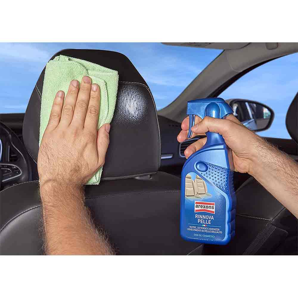 RINNOVA PELLE Prodotto che nutre deterge e mantiene nuovi sedili in pelle  dell' auto ml.500 AREXONS 