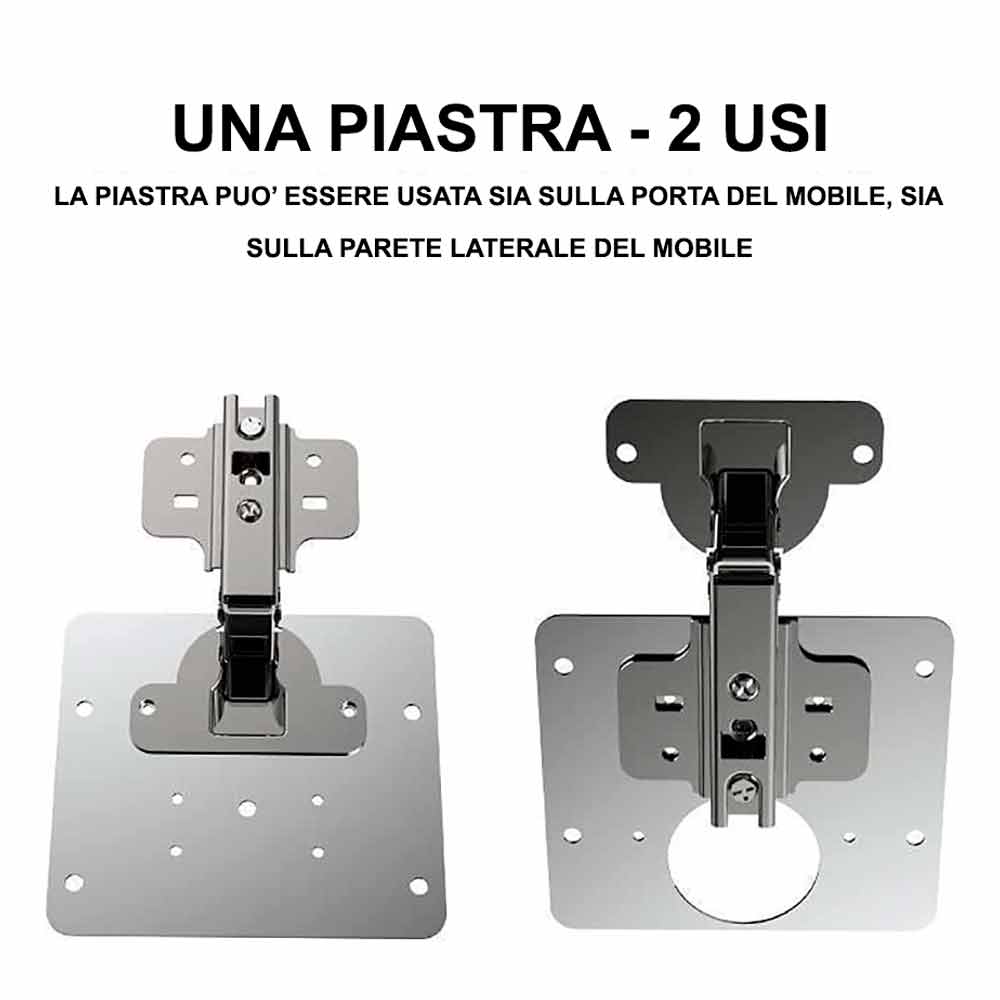 Piastra di riparazione per cerniere mobili cucina e armadio mm.35 piastra  di rinforzo con viti 