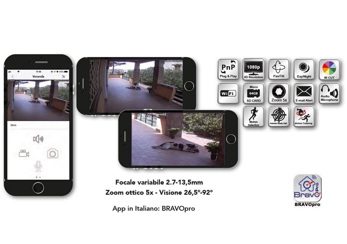 Bravo Ranger Pro Telecamera IP WiFi Motorizzata da Interno